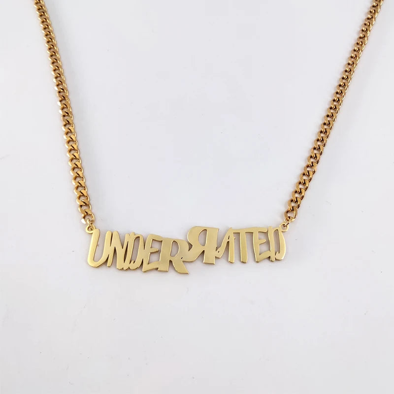 Personalized Big Pendant Logo Necklace for Women Men Cuban Link Choker