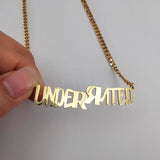Personalized Big Pendant Logo Necklace for Women Men Cuban Link Choker