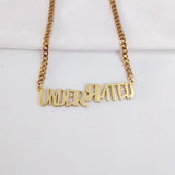 Personalized Big Pendant Logo Necklace for Women Men Cuban Link Choker