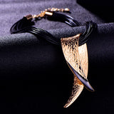 Big Pendant Necklaces for Women Gift Necklace Layer Leather Chain Steampunk Goth