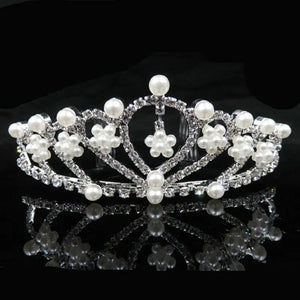 Big Princess Red Crown Tiara Crystal Rhinestone Wedding Accessories