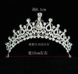 Big Princess Red Crown Tiara Crystal Rhinestone Wedding Accessories