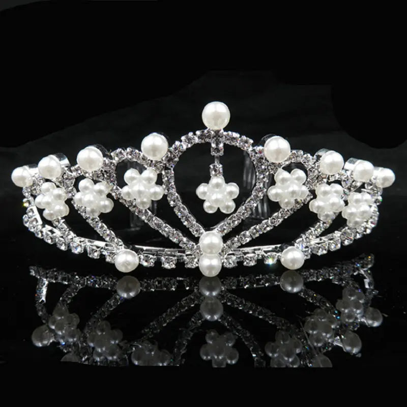 Big Princess Red Crown Tiara Crystal Rhinestone Wedding Accessories