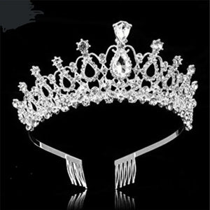 Big Princess Red Crown Tiara Crystal Rhinestone Wedding Accessories