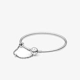 925 Silver Bracelet Rose Golden Daisy Flower Snake Chain Women Jewelry