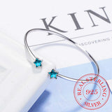 Clear Austrian Crystals Star Bangles in 925 Sterling Silver