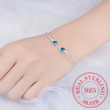 Clear Austrian Crystals Star Bangles in 925 Sterling Silver