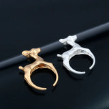 3D Deer Antler Ring Open Jewelry For Women
