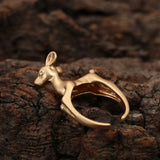 3D Deer Antler Ring Open Jewelry For Women