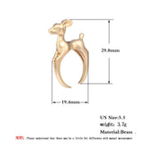 3D Deer Antler Ring Open Jewelry For Women