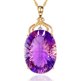 Purple Amethyst Gemstones Pendant Necklace 18k Choker Diamond Party Jewelry