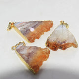 Triangle Yellow Crystal Stone Pendant for Women Jewelry Making