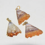 Triangle Yellow Crystal Stone Pendant for Women Jewelry Making