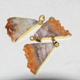 Triangle Yellow Crystal Stone Pendant for Women Jewelry Making