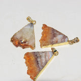 Triangle Yellow Crystal Stone Pendant for Women Jewelry Making