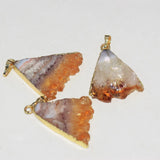 Triangle Yellow Crystal Stone Pendant for Women Jewelry Making