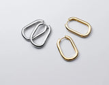 925 Silver Polished Oval-Shaped Hoop Huggie Earrings