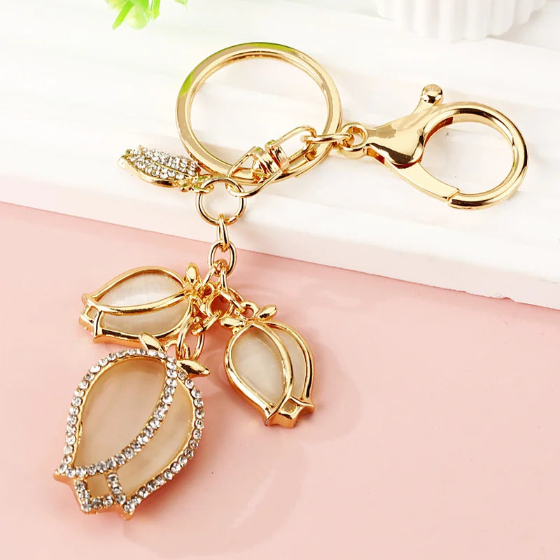 Crystal Tulip Keychain - Bag Charm For Women