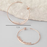 Personalized Large Circle Earrings for Women