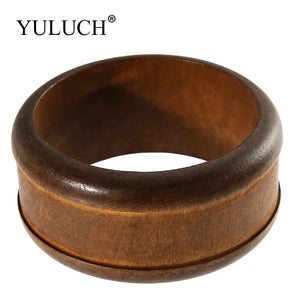 DIY Natural Wooden Bangles Vintage Wood Bracelet Brown