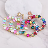 Big Round Rhinestone Dangle Earrings for Women