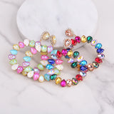 Big Round Rhinestone Dangle Earrings for Women