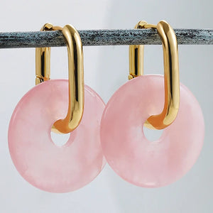Natural Stone Crystal Pendants Earrings for Women
