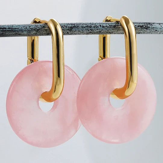 Natural Stone Crystal Pendants Earrings for Women