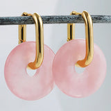 Natural Stone Crystal Pendants Earrings for Women