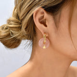 Natural Stone Crystal Pendants Earrings for Women