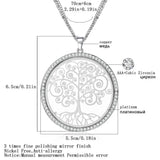 Tree of Life Pendant Necklace Clear Crystal Long Necklaces Birthday Jewelry
