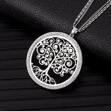 Tree of Life Pendant Necklace Clear Crystal Long Necklaces Birthday Jewelry