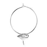 S925 Sterling Silver Mushroom Hoop Earrings - Silver Jewelry
