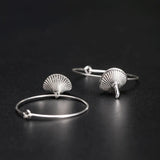 S925 Sterling Silver Mushroom Hoop Earrings - Silver Jewelry