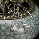 S925 Sterling Silver Mushroom Hoop Earrings - Silver Jewelry