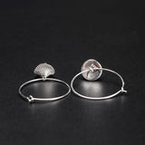 S925 Sterling Silver Mushroom Hoop Earrings - Silver Jewelry