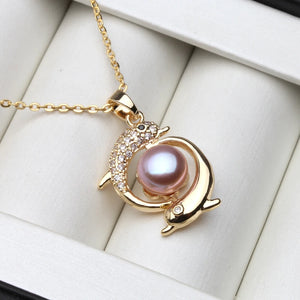 Natural Freshwater Pearl Pendant 925 Sterling Silver Jewelry For Women