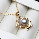 Natural Freshwater Pearl Pendant 925 Sterling Silver Jewelry For Women