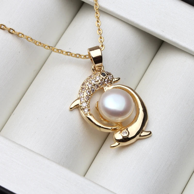 Natural Freshwater Pearl Pendant 925 Sterling Silver Jewelry For Women