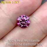 0.5-2CT Pink Moissanite Loose Lab-grown Diamonds D VVS1 3EX Gemstone