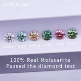 VVS1 Real Moissanite Gemstone Loose Diamonds Stone Round Cut For Rings