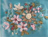 Satin Drawstring Jewelry Pouch Embroidery Gift Bags 2pcs/lot