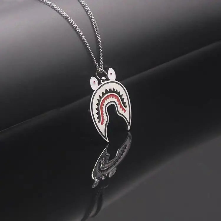 Big Shark Necklace Pendant Titanium Chain WGM Letter Man Jewelry