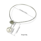 Pearl Alloy Torques Choker Necklace Metal Flower Collar for Women