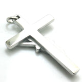 Large Stainless Steel Clean Stone Cross Pendant