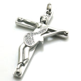 Large Stainless Steel Clean Stone Cross Pendant