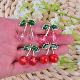 Cherry Fruit Metal Charms 10pcs for Earring DIY Jewelry 22*25mm