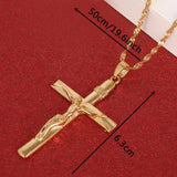 Big Size Cross Necklace Crucifix Jesus Pendant Men Chain Catholic Jewelry