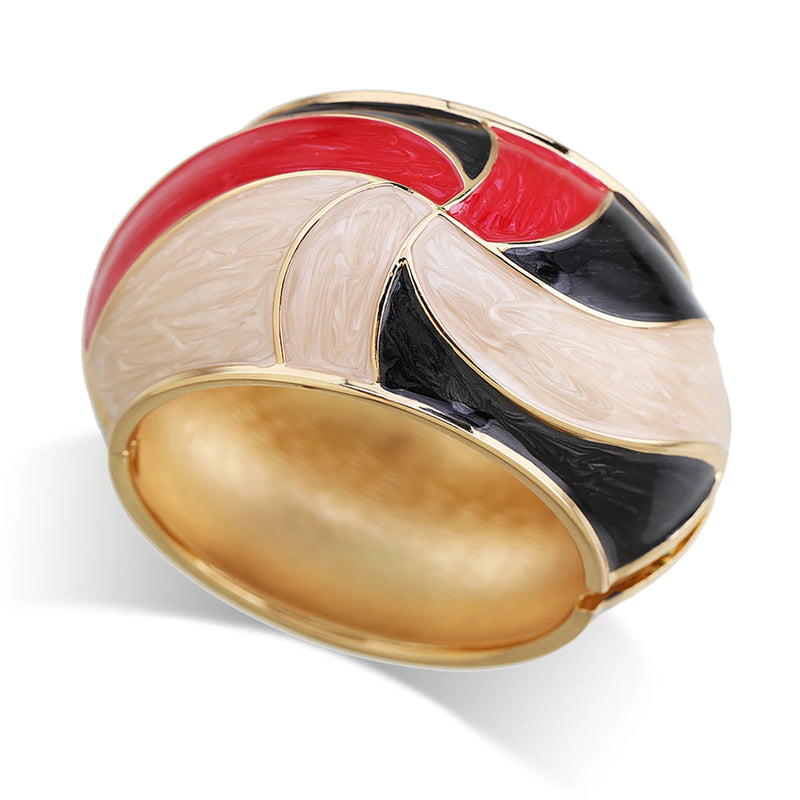 Enamel Colorful Statement Bangle for Women Plated Multicolor Bracelet