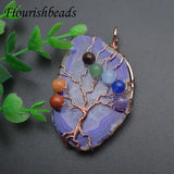 Tree of Life Rose Quartz Citrine Amethyst Necklace Pendant